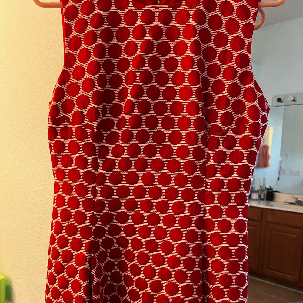 Kate Spade M Cory  Red Polka Dot Dress Party Fit & Flare Romantic Mod Swing